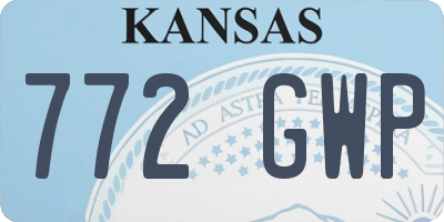 KS license plate 772GWP