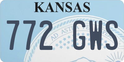 KS license plate 772GWS