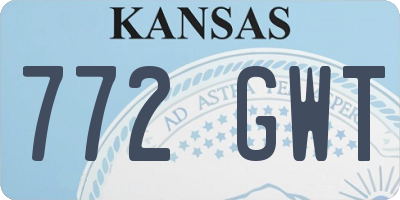 KS license plate 772GWT