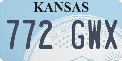 KS license plate 772GWX