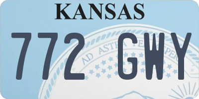 KS license plate 772GWY
