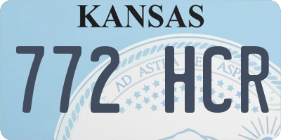 KS license plate 772HCR