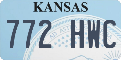 KS license plate 772HWC