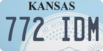 KS license plate 772IDM