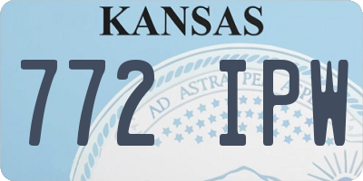 KS license plate 772IPW