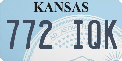 KS license plate 772IQK