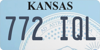 KS license plate 772IQL