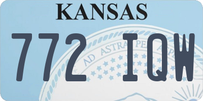 KS license plate 772IQW