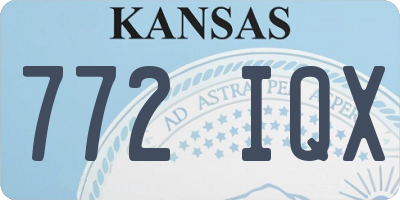 KS license plate 772IQX
