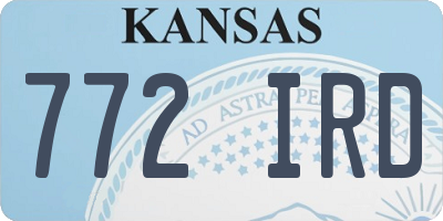 KS license plate 772IRD