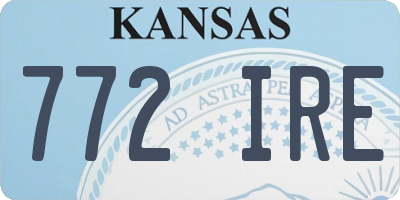 KS license plate 772IRE