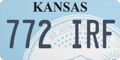 KS license plate 772IRF
