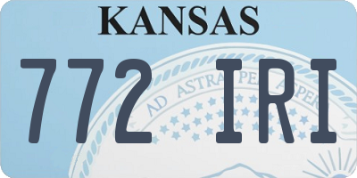 KS license plate 772IRI