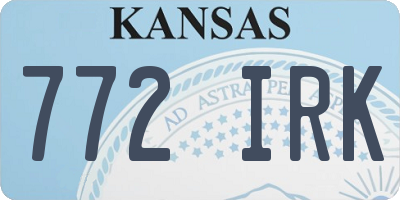 KS license plate 772IRK