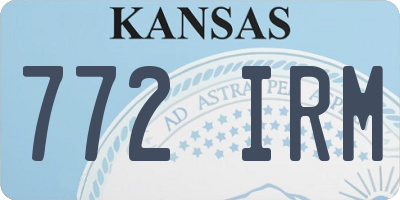 KS license plate 772IRM