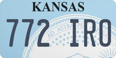 KS license plate 772IRO