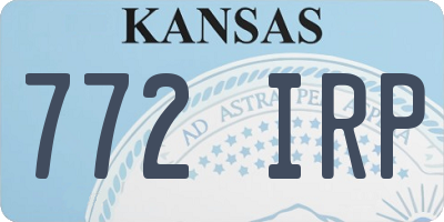 KS license plate 772IRP