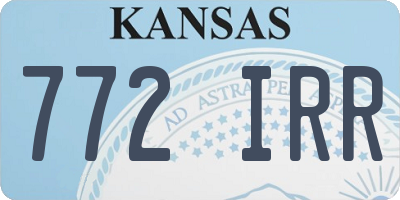KS license plate 772IRR
