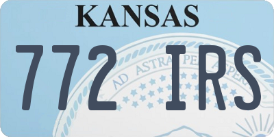 KS license plate 772IRS