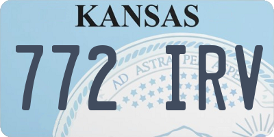 KS license plate 772IRV