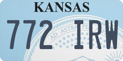KS license plate 772IRW
