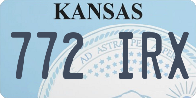 KS license plate 772IRX