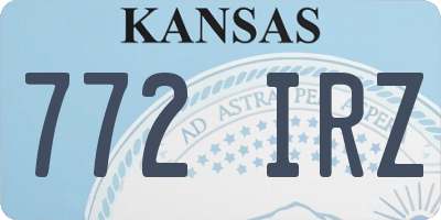 KS license plate 772IRZ
