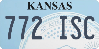 KS license plate 772ISC