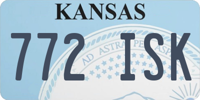 KS license plate 772ISK