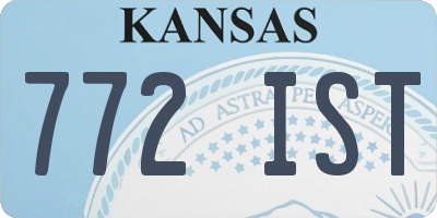 KS license plate 772IST