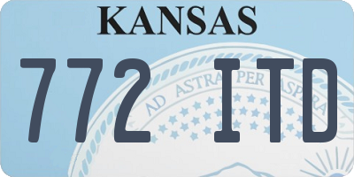 KS license plate 772ITD