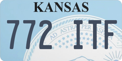 KS license plate 772ITF