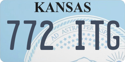 KS license plate 772ITG