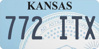 KS license plate 772ITX