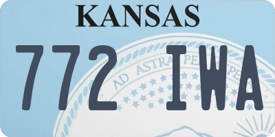KS license plate 772IWA
