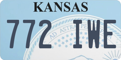 KS license plate 772IWE