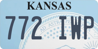 KS license plate 772IWP