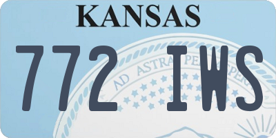 KS license plate 772IWS