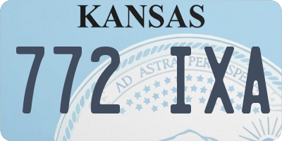 KS license plate 772IXA
