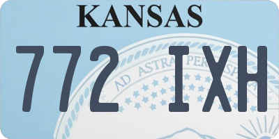 KS license plate 772IXH