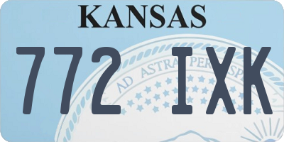 KS license plate 772IXK