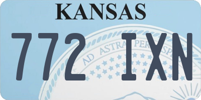 KS license plate 772IXN