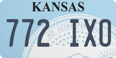KS license plate 772IXO