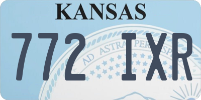KS license plate 772IXR