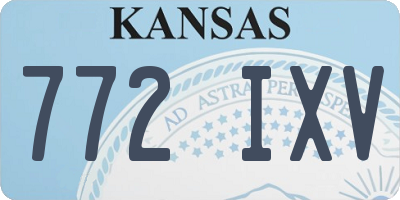 KS license plate 772IXV