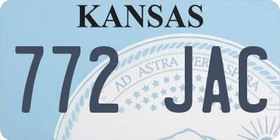KS license plate 772JAC