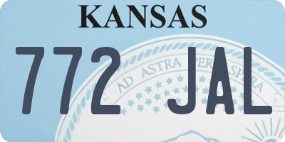 KS license plate 772JAL