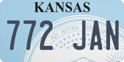 KS license plate 772JAN