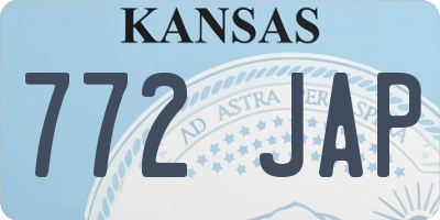 KS license plate 772JAP