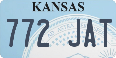 KS license plate 772JAT